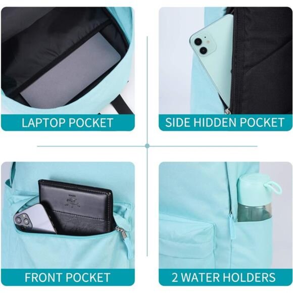 Backpack for Men and Women - Basic Bookbag Casual Daypack Backpacks - Picture 4 of 6